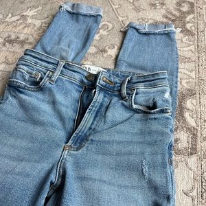 Zara High-waisted Distressed Jean